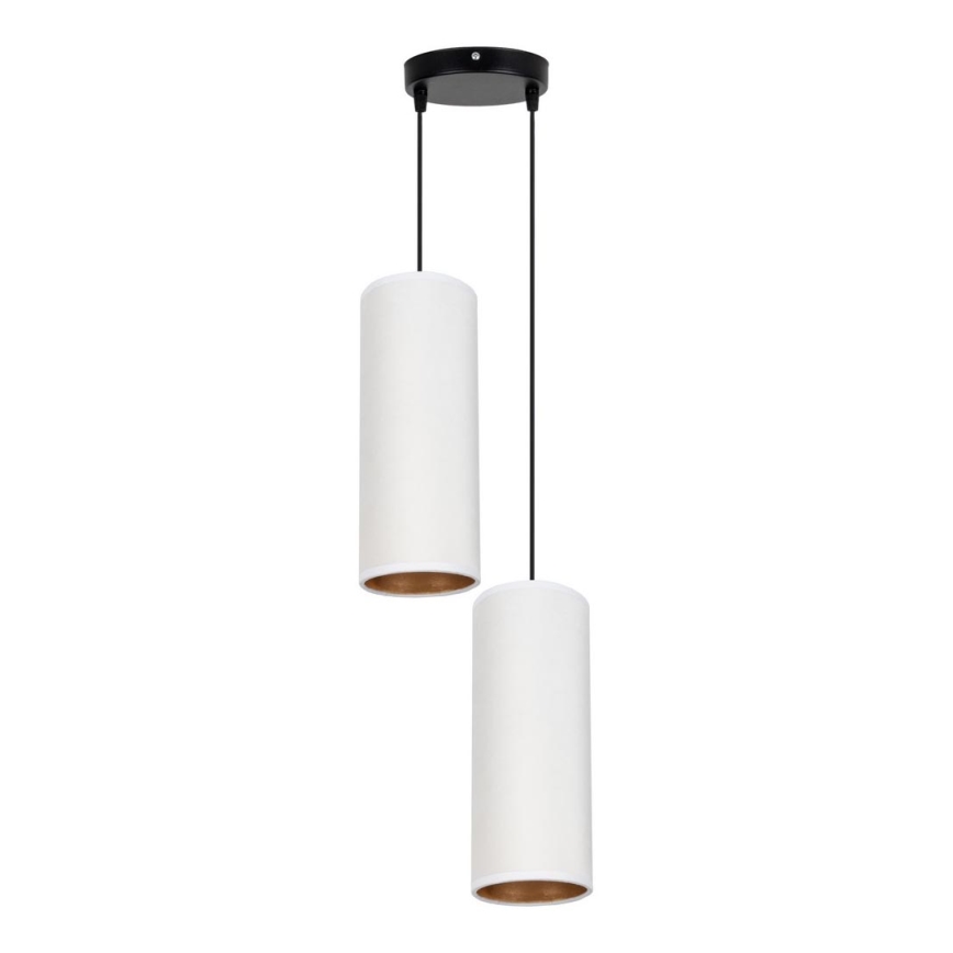 Lampa wisząca na linkach AVALO 2xE27/60W/230V śr. 20 cm biała/miedziana