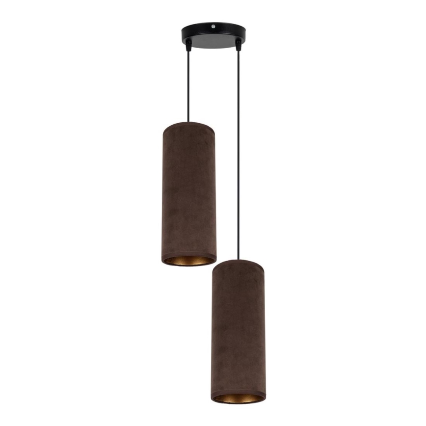 Lampa wisząca na linkach AVALO 2xE27/60W/230V śr. 20 cm brązowa/miedziana