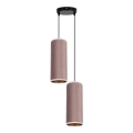 Lampa wisząca na linkach AVALO 2xE27/60W/230V śr. 20 cm różowa/miedziana