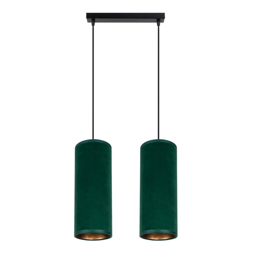 Lampa wisząca na linkach AVALO 2xE27/60W/230V zielona/miedziana