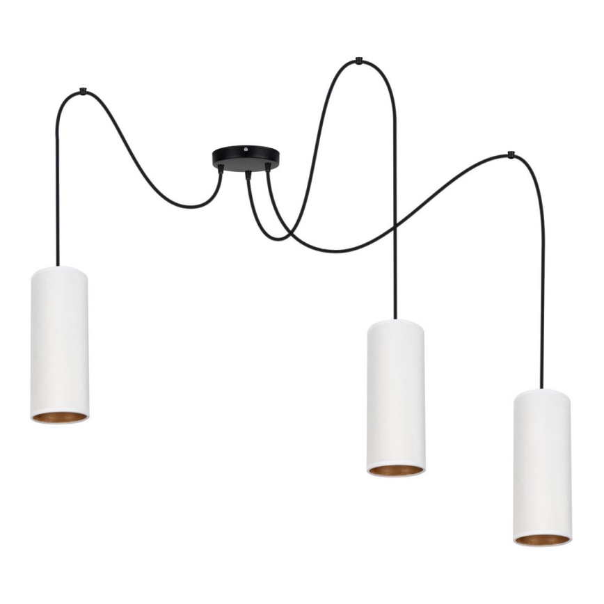 Lampa wisząca na linkach AVALO 3xE27/60W/230V biała/miedziana