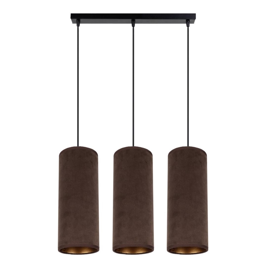 Lampa wisząca na linkach AVALO 3xE27/60W/230V brązowa/miedziana