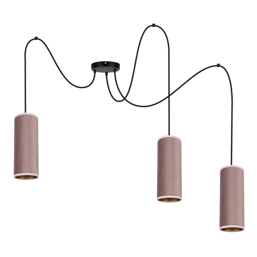 Lampa wisząca na linkach AVALO 3xE27/60W/230V pająk różowy/miedziany