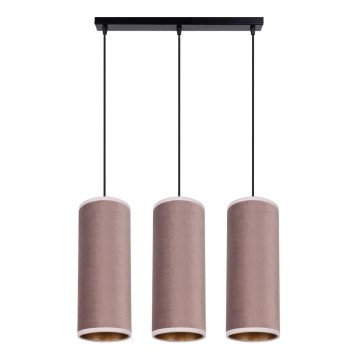 Lampa wisząca na linkach AVALO 3xE27/60W/230V różowa/miedziana