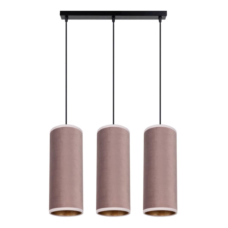Lampa wisząca na linkach AVALO 3xE27/60W/230V różowa/miedziana