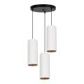 Lampa wisząca na linkach AVALO 3xE27/60W/230V śr. 35 cm biała/miedziana