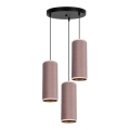 Lampa wisząca na linkach AVALO 3xE27/60W/230V śr. 35 cm różowa/miedziana