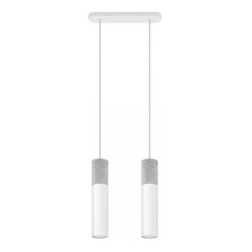 Lampa wisząca na linkach BORGIO 2xGU10/40W/230V beton/metal biały