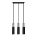 Lampa wisząca na linkach BORGIO 3xGU10/40W/230V beton/metal czarna