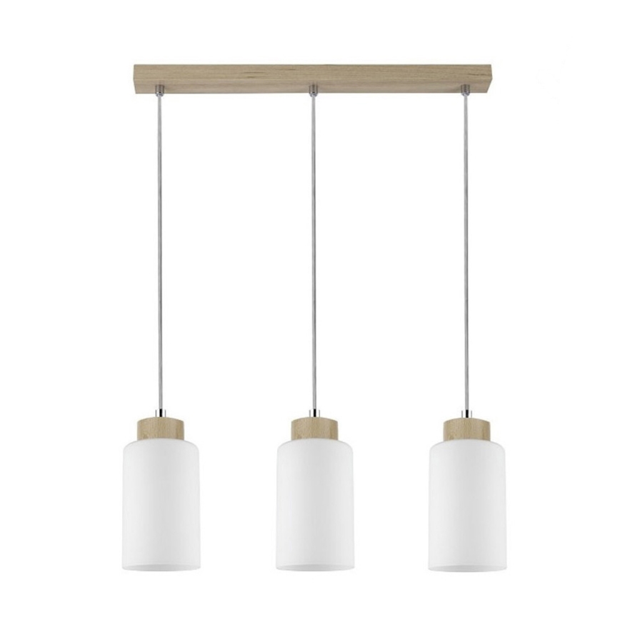 Lampa wisząca na linkach BOSCO 3xE27/60W/230V brzoza