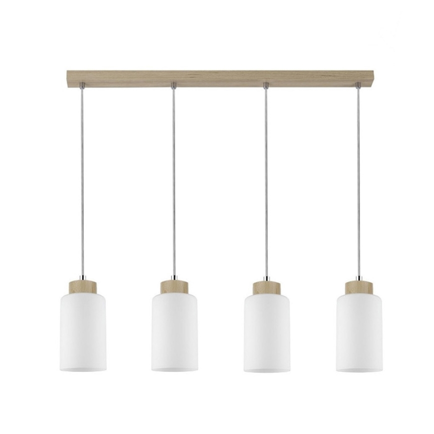 Lampa wisząca na linkach BOSCO 4xE27/60W/230V brzoza