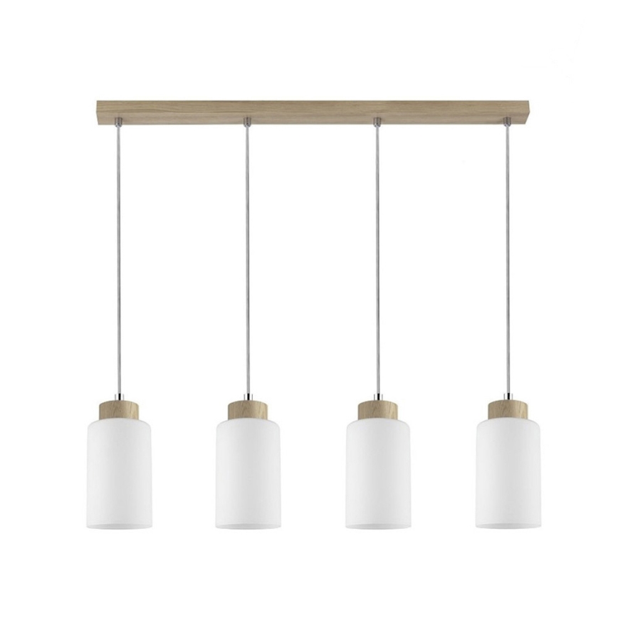 Lampa wisząca na linkach BOSCO 4xE27/60W/230V dąb