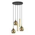 Lampa wisząca na linkach CALYPSO 2xGU10/60W/230V + 3xE27/60W czarno-złota