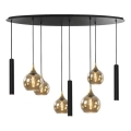 Lampa wisząca na linkach CALYPSO 3xGU10/60W/230V + 5xE27/60W czarno-złota