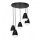 Lampa wisząca na linkach CARYON 5xE14/60W/230V czarna, okrągła