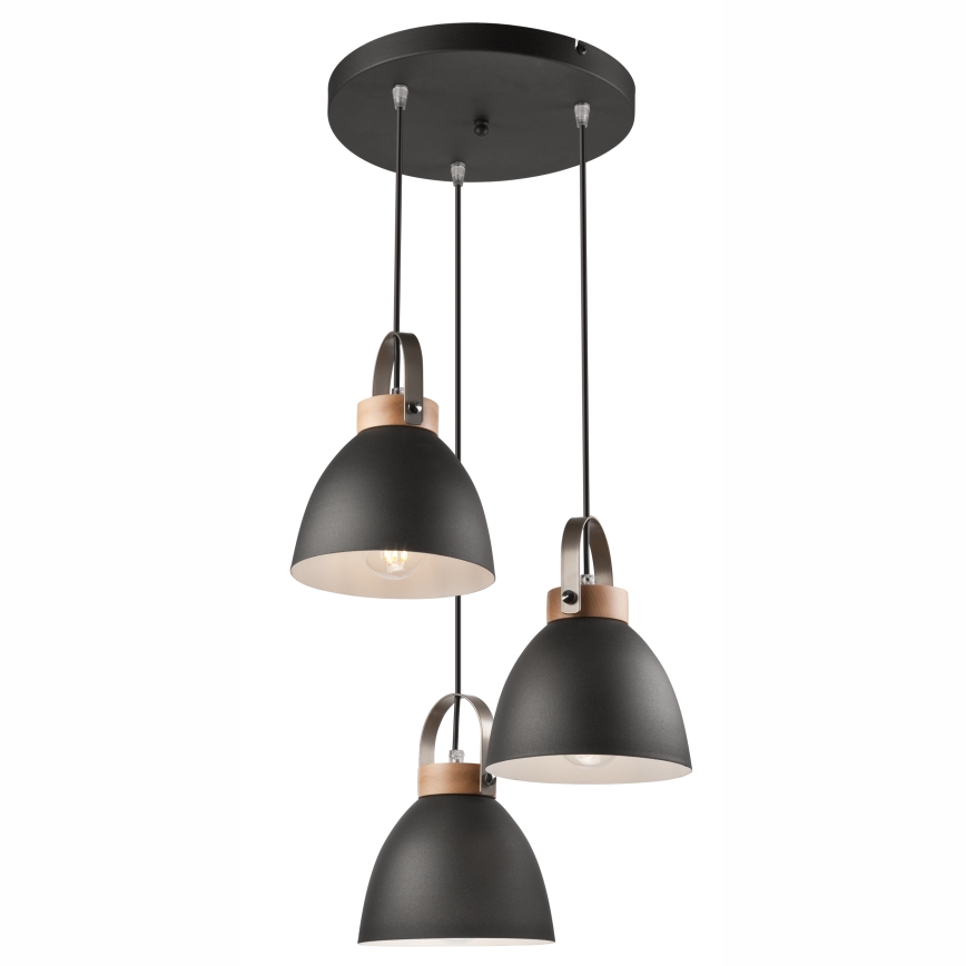 Lampa wisząca na linkach DANIELLE 3xE27/60W/230V buk