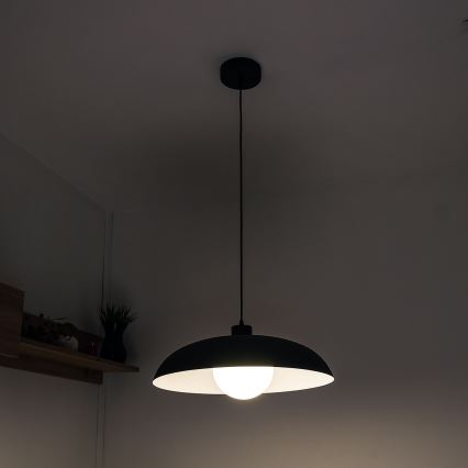 Lampa wisząca na linkach ECLIPSE 1xE27/15W/230V czarna/biała
