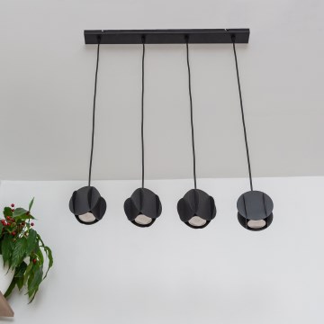 Lampa wisząca na linkach GAMBIT 4xGU10/10W/230V czarna