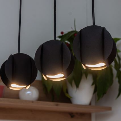 Lampa wisząca na linkach GAMBIT 4xGU10/10W/230V czarna