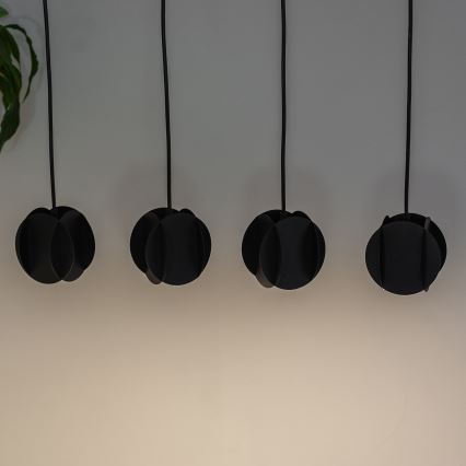 Lampa wisząca na linkach GAMBIT 4xGU10/10W/230V czarna