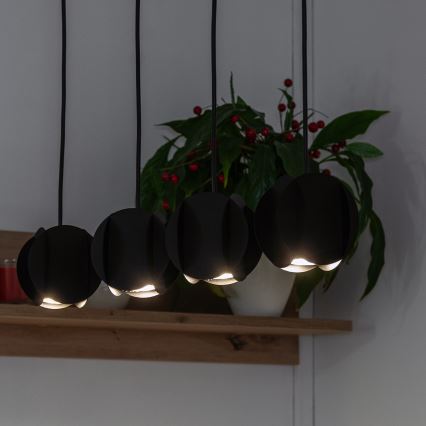 Lampa wisząca na linkach GAMBIT 4xGU10/10W/230V czarna