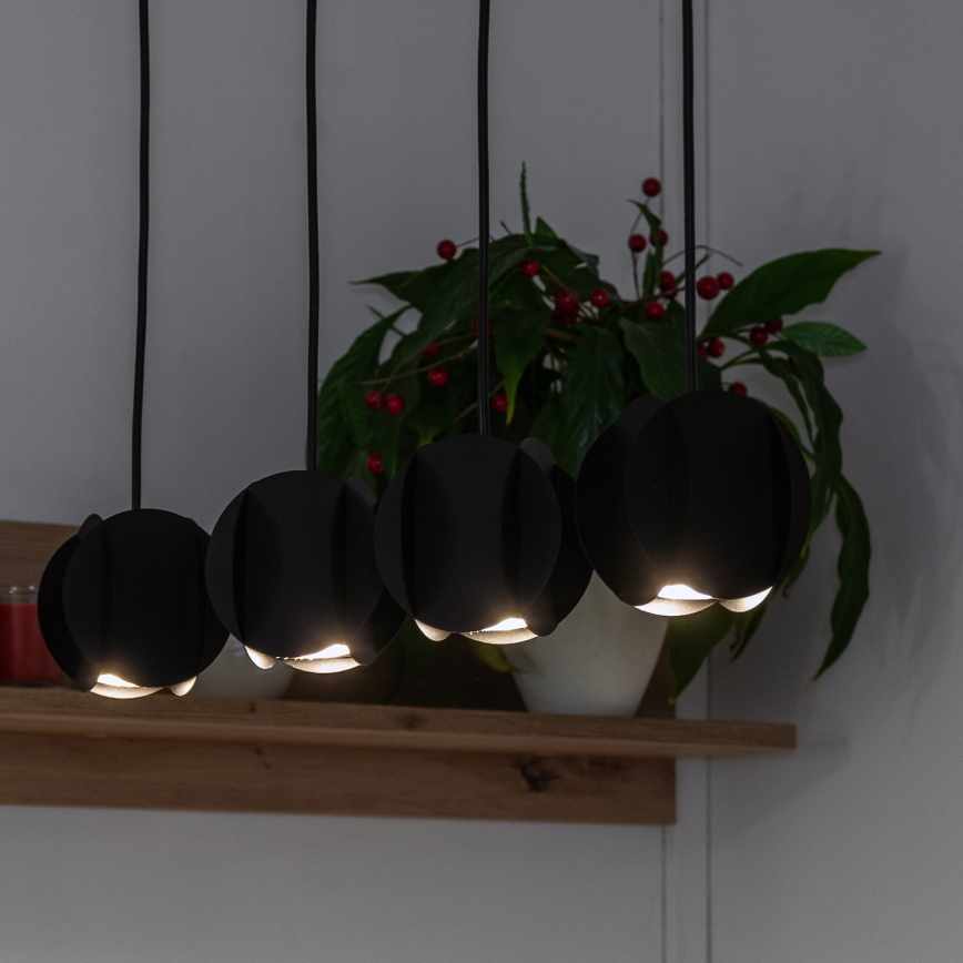 Lampa wisząca na linkach GAMBIT 4xGU10/10W/230V czarna