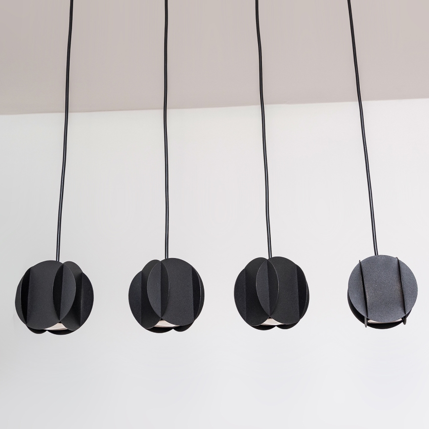 Lampa wisząca na linkach GAMBIT 4xGU10/10W/230V czarna