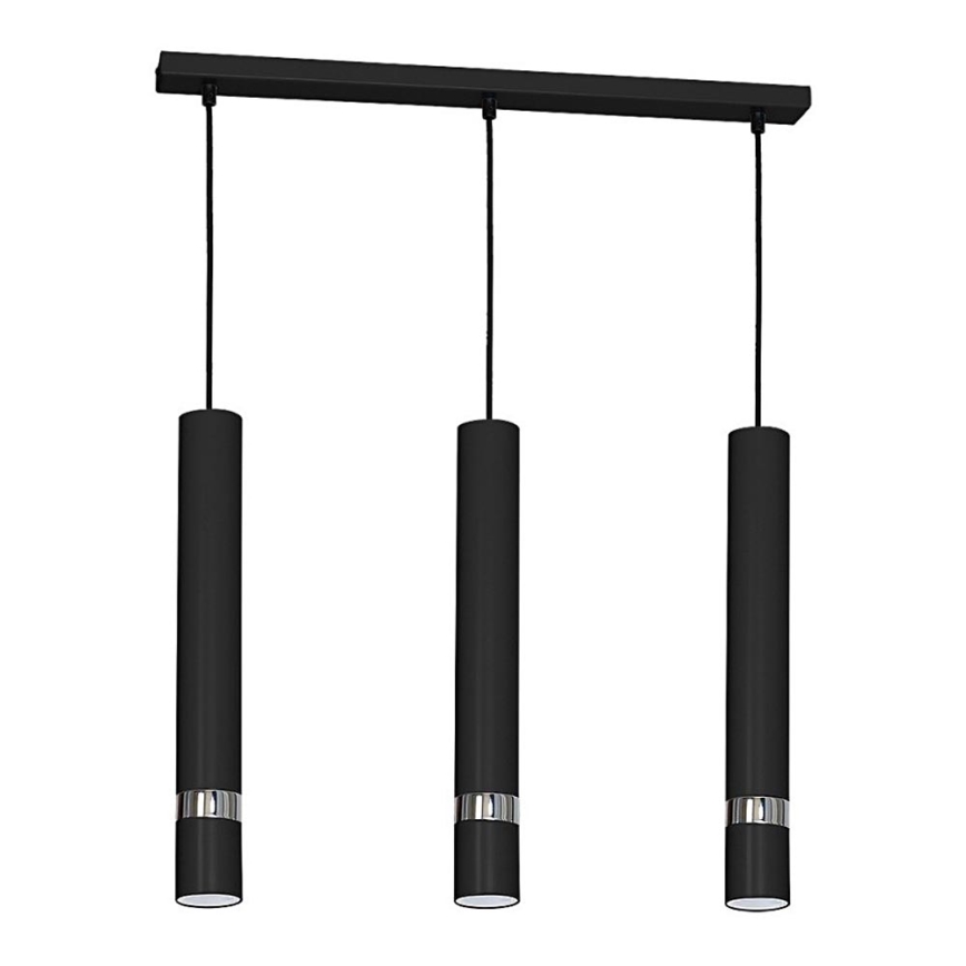 Lampa wisząca na linkach JOKER 3xGU10/25W/230V czarny/błyszczący chrom