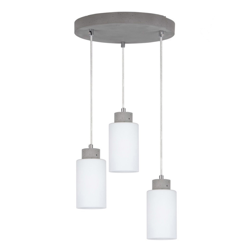Lampa wisząca na linkach KARLA 3xE27/60W/230V beton