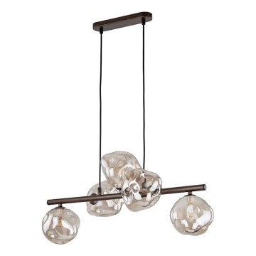 Lampa wisząca na linkach LAVA 5xG9/8W/230V brązowa/przydymiony beż