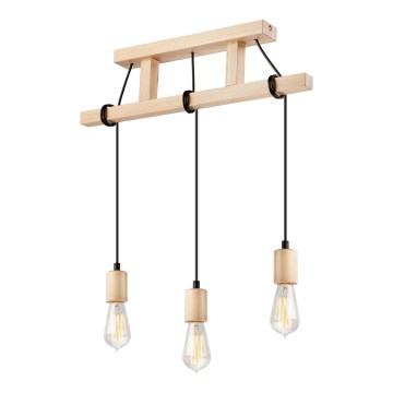Lampa wisząca na linkach LEON 3xE27/60W/230V buk