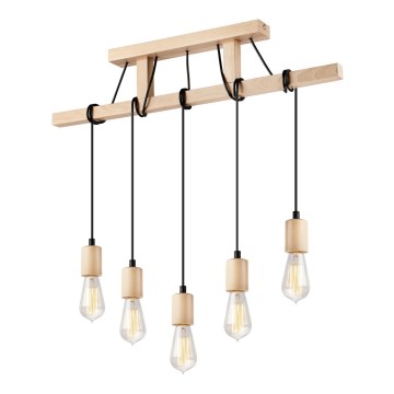 Lampa wisząca na linkach LEON 5xE27/60W/230V buk