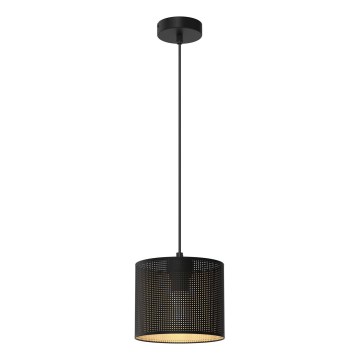 Lampa wisząca na linkach LOFT SHADE 1xE27/60W/230V śr. 18 cm czarno-złota