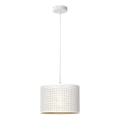 Lampa wisząca na linkach LOFT SHADE 1xE27/60W/230V śr. 25 cm biała/złota