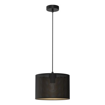 Lampa wisząca na linkach LOFT SHADE 1xE27/60W/230V śr. 25 cm czarna/złota
