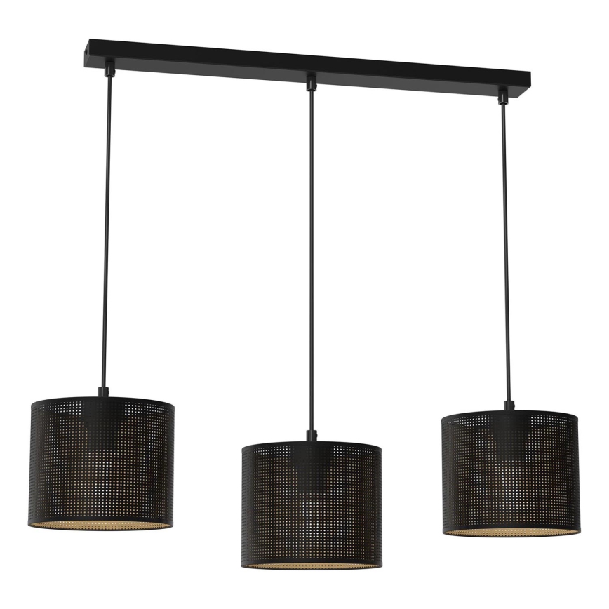 Lampa wisząca na linkach LOFT SHADE 3xE27/60W/230V czarny/złoty