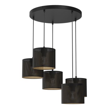 Lampa wisząca na linkach LOFT SHADE 5xE27/60W/230V czarny/złoty