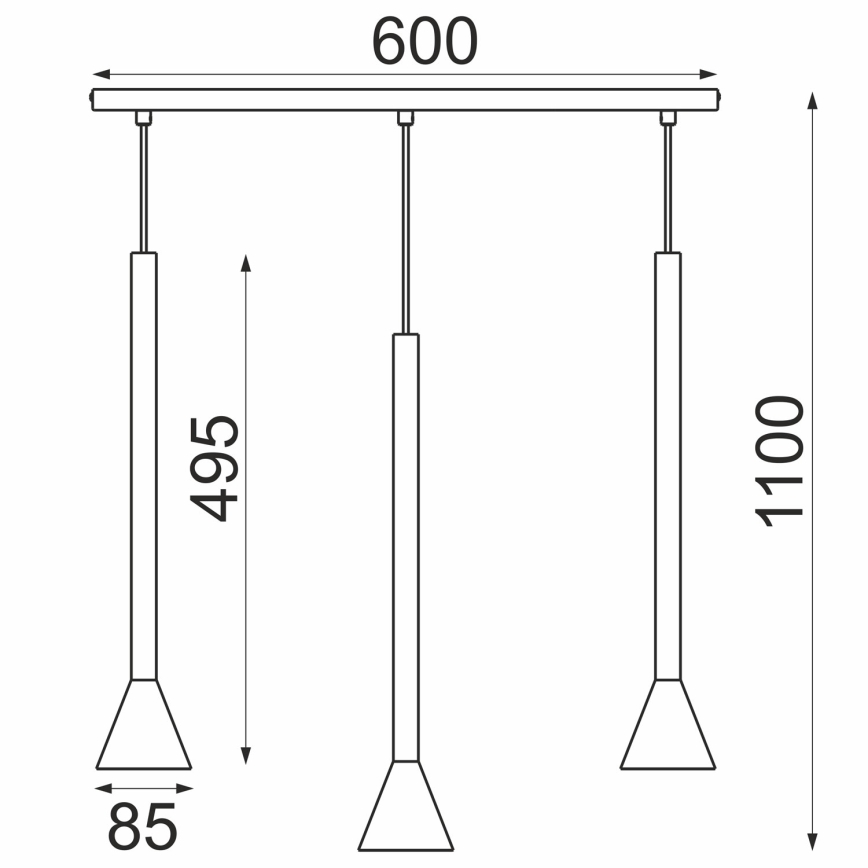 Lampa wisząca na linkach MAZZO 3xGU10/8W/230V czarna