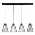 Lampa wisząca na linkach ORAZIO 4xE27/60W/230V dąb