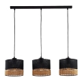 Lampa wisząca na linkach PAGLIA 3xE27/60W/230V 60 cm rattan