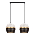 Lampa wisząca na linkach PARIS 2xE27/60W/230V biała/czarna/złota