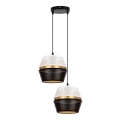 Lampa wisząca na linkach PARIS 2xE27/60W/230V biała/czarna/złota