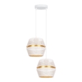 Lampa wisząca na linkach PARIS 2xE27/60W/230V biała/złota