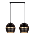 Lampa wisząca na linkach PARIS 2xE27/60W/230V czarna/złota