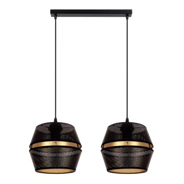 Lampa wisząca na linkach PARIS 2xE27/60W/230V czarna/złota