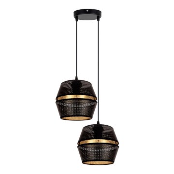 Lampa wisząca na linkach PARIS 2xE27/60W/230V czarna/złota