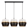 Lampa wisząca na linkach PARIS 3xE27/60W/230V biała/czarna/złota