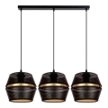 Lampa wisząca na linkach PARIS 3xE27/60W/230V czarna/złota