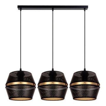 Lampa wisząca na linkach PARIS 3xE27/60W/230V czarna/złota
