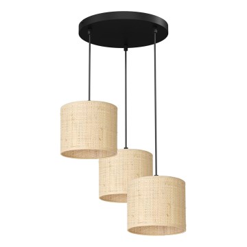 Lampa wisząca na linkach RATTAN 3xE27/60W/230V rattan